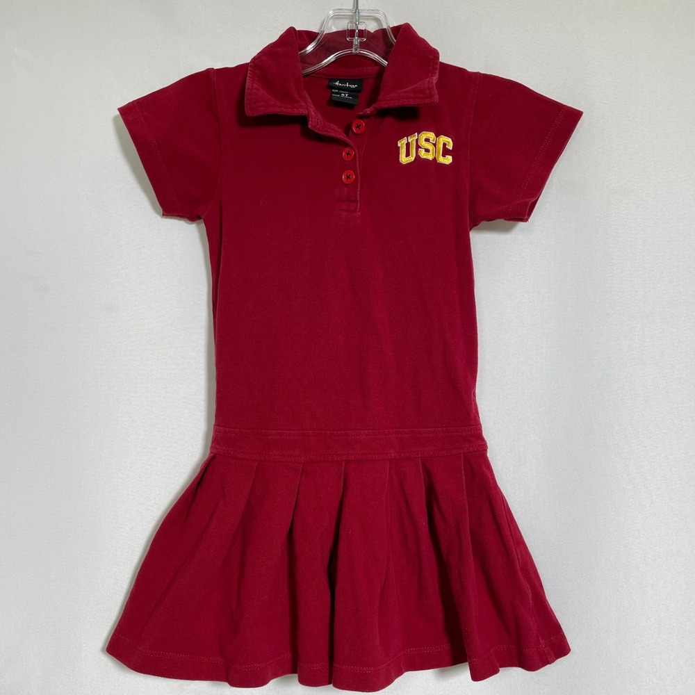 USC Trojans Song Girls NCAA Red Polo Pleated Cheerleader Skirt Dress Toddler 4T